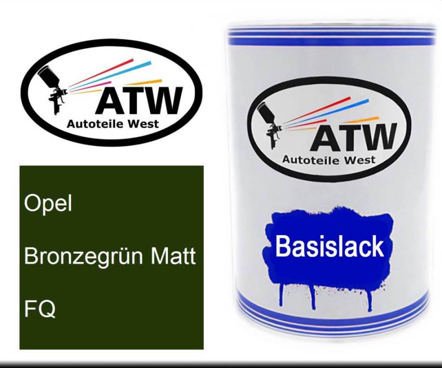 Opel, Bronzegrün Matt, FQ: 500ml Lackdose, von ATW Autoteile West.